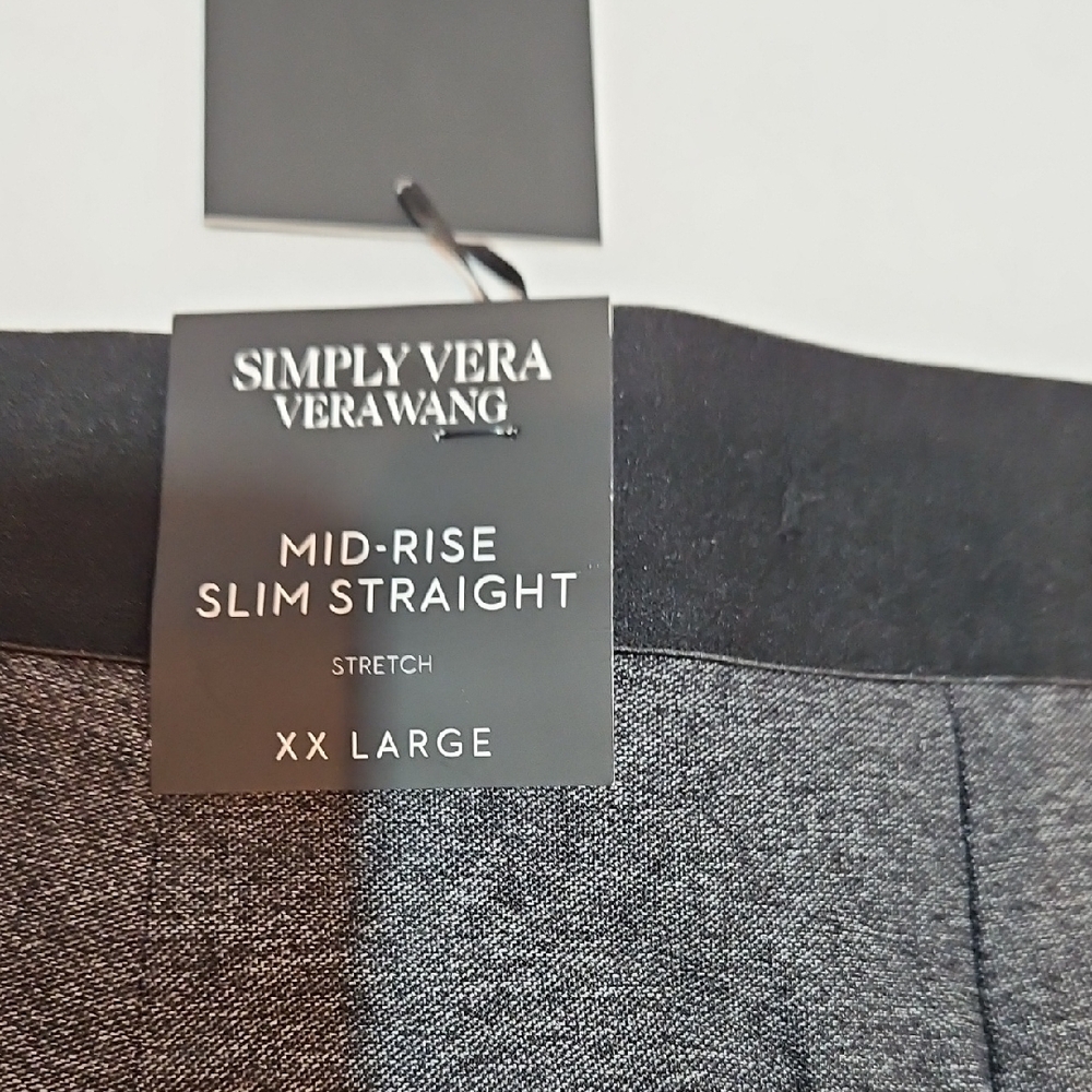 Simply Vera Vera Wang Charcoal Black Slim Straight Leg Mid-rise Pants XXL - Picture 9 of 13